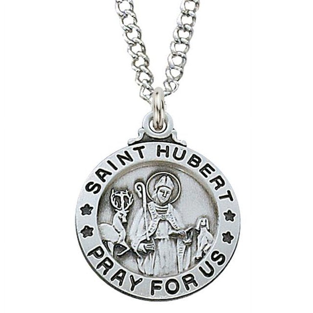 St Hubert Patron of Hunters Sterling Medal Pendant L600HB