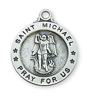 Small St Michael the Archangel Medal in Sterling - no. L700MK