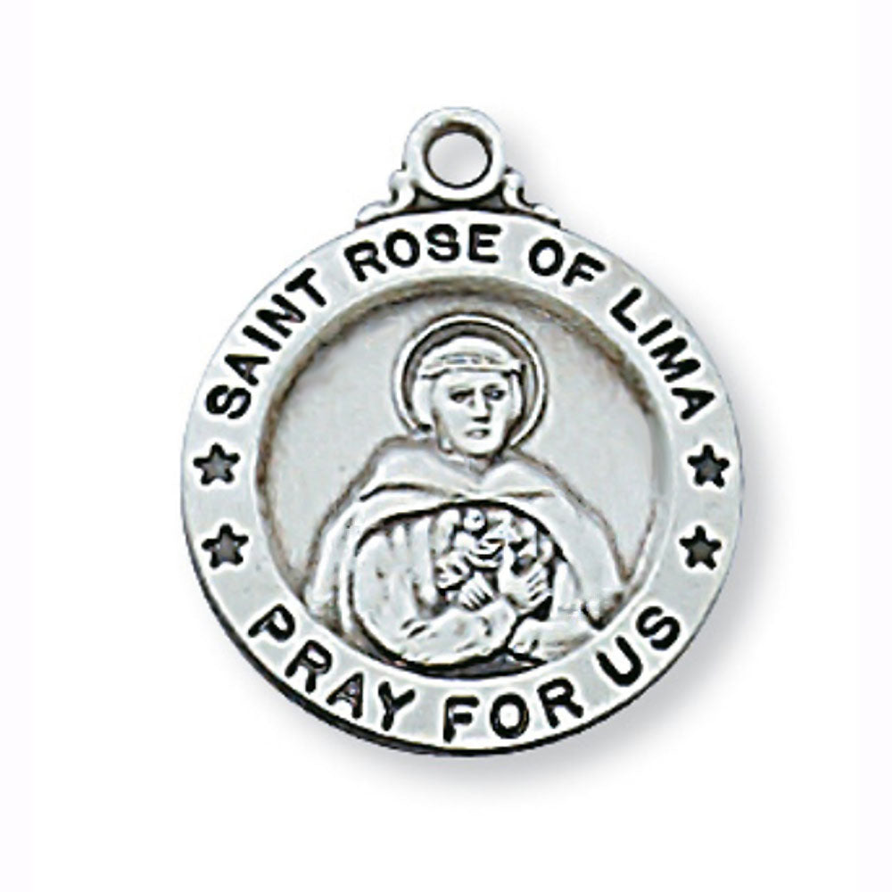 5/8 inch St Rose of Lima Sterling SIlver Pendant L700RS