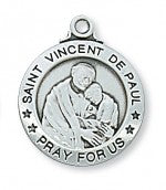 St Vincent De Paul Silver Necklace L600VDP