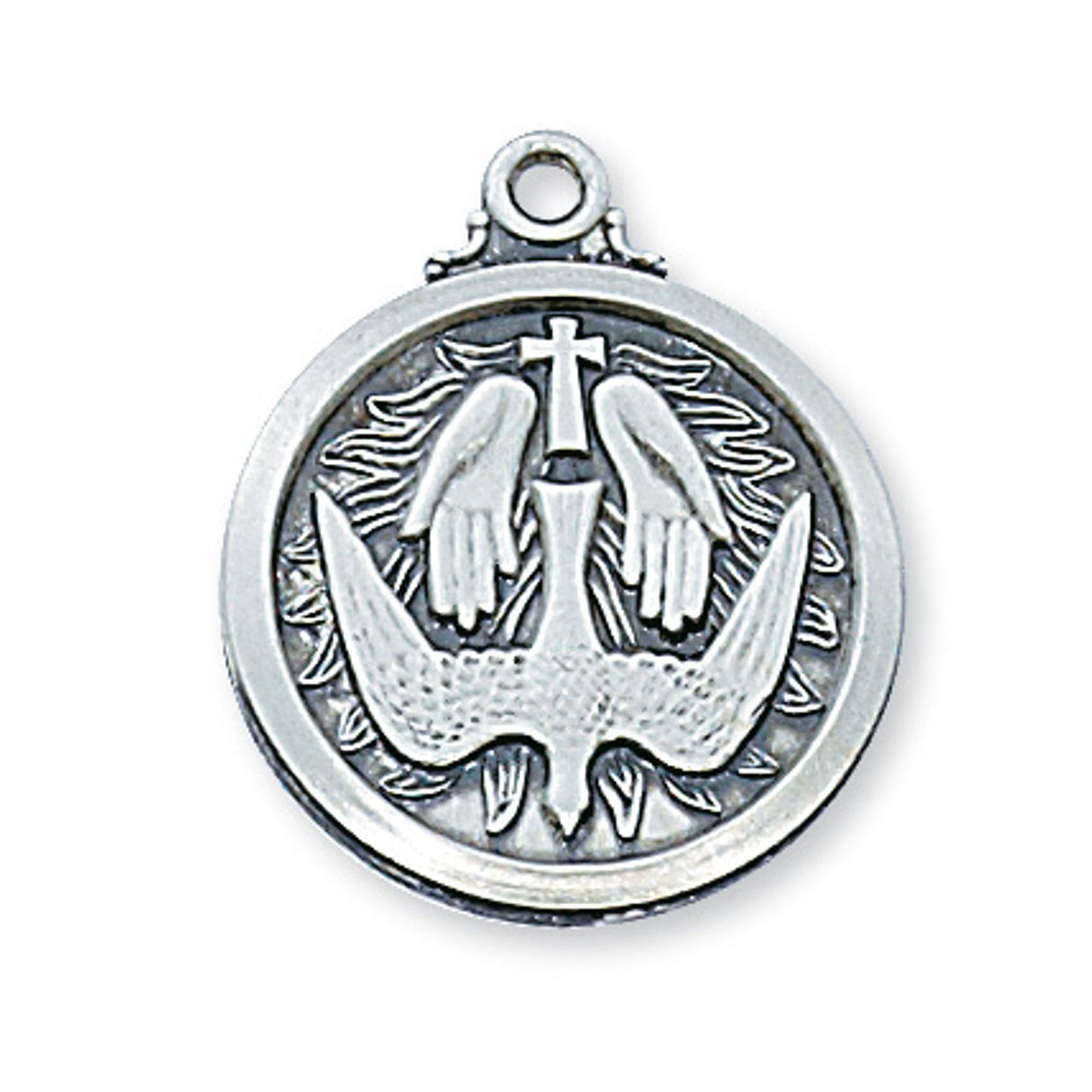Round Sterling Confirmation Medal Pendant L600HS