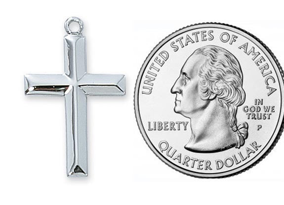 Beveled Sterling Cross Pendant no. L7022