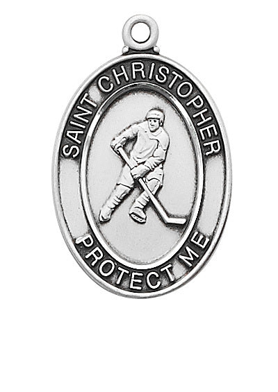 Sterling SIlver Boys Oval Hockey Medal no. L675HK