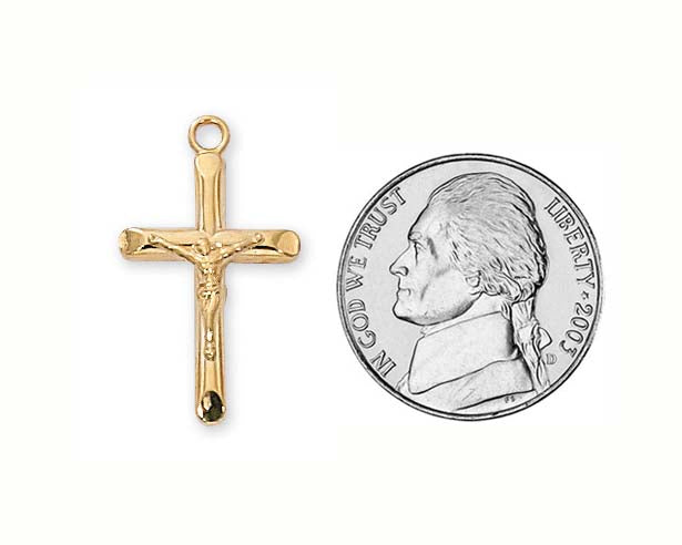 Gold Plated Sterling Crucifix no. J8013