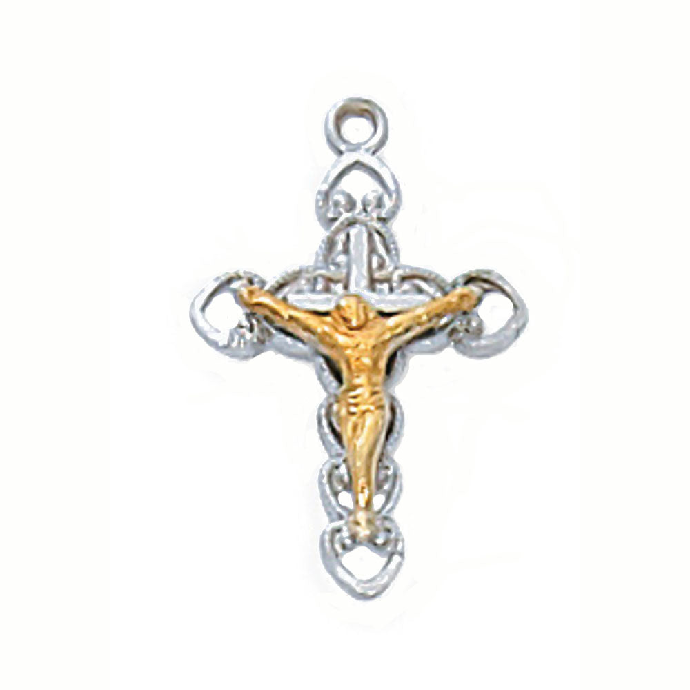 Dainty Two-tone Fine Crucifix LT9112