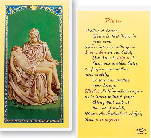Pieta Holy Cards - with Prayer to Sorrowful Mother - 800-351