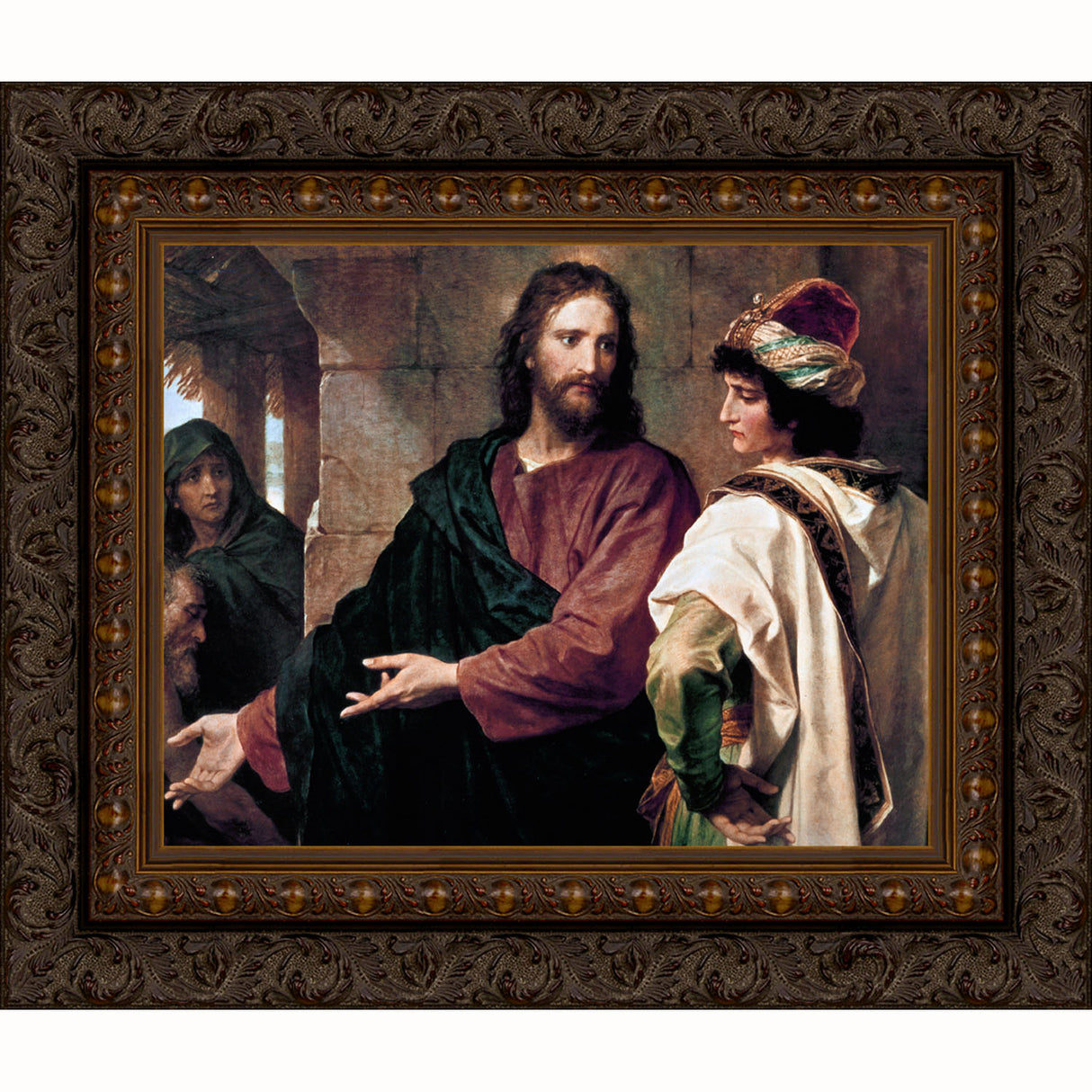 Christ & the Rich Young Ruler Framed Canvas