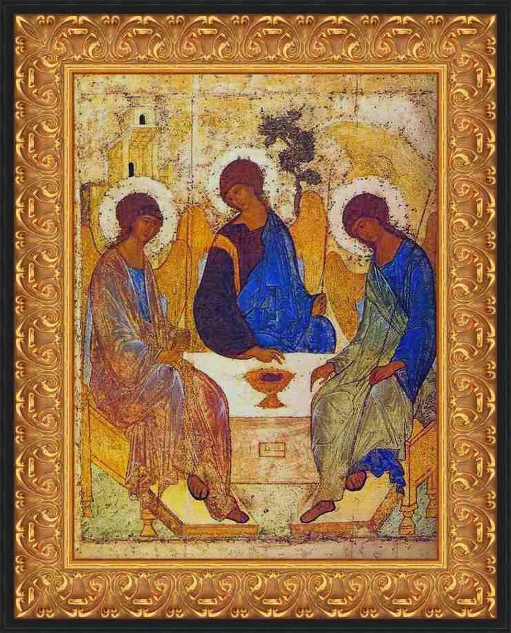 Rubelev Holy Trinity Framed Digital Canvas