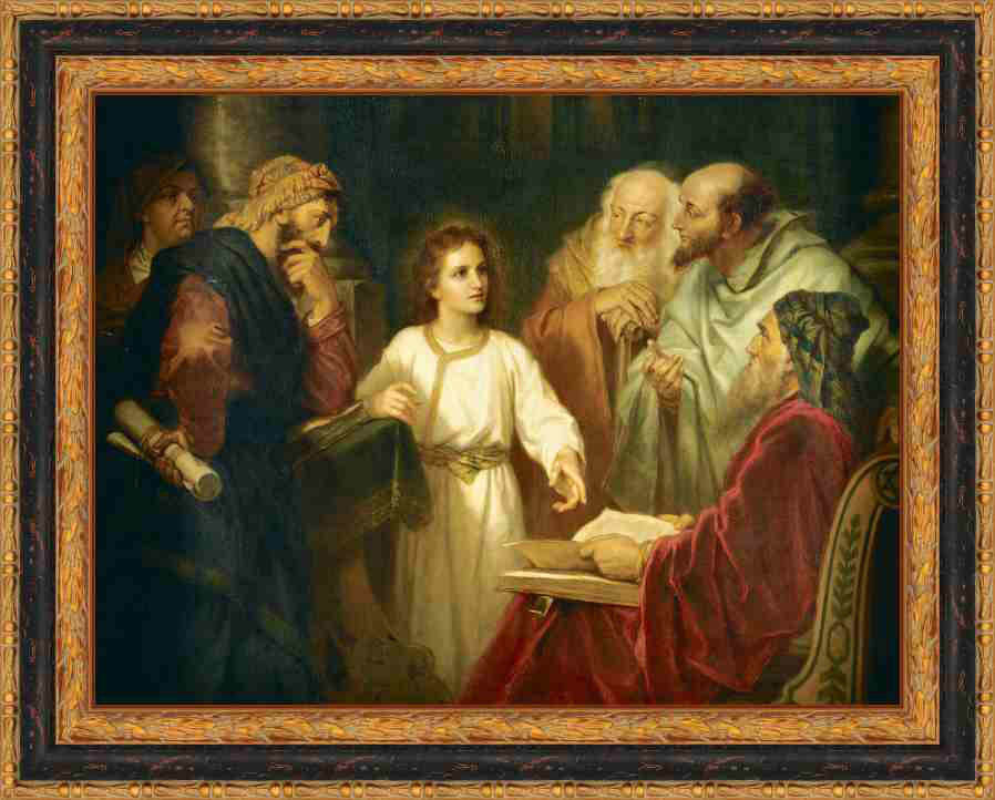 Christ in the Temple at Twelve Gallery Framed Canvas