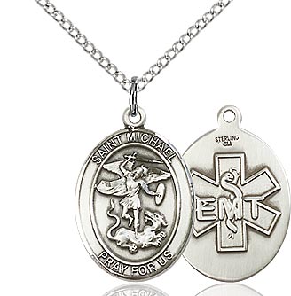 St. Michael the Archangel Sterling Silver Medal for EMTs 8076SS10