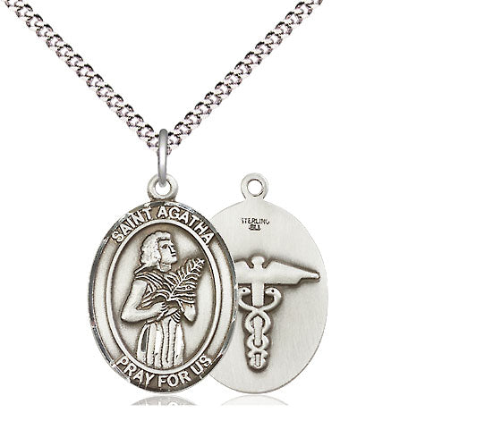 St. Agatha Sterling SIlver Medal for Nurses 8003SS9/18S