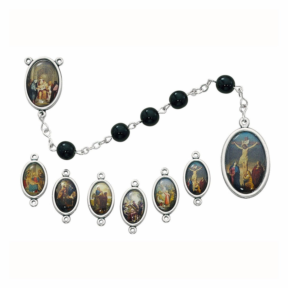 7 Sorrows 7 Decade Glass Rosary 722R