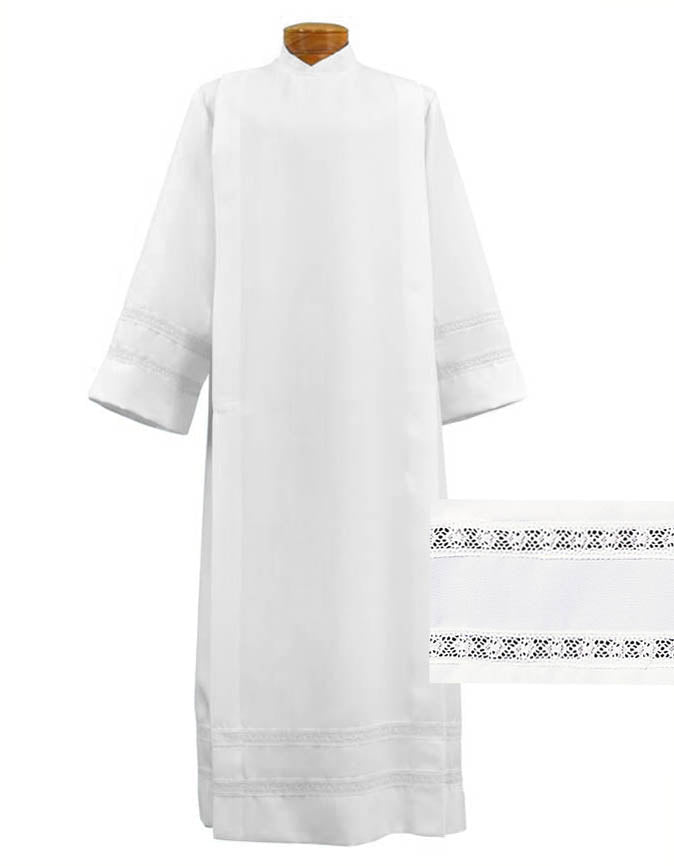 Coat Style Alb with Lace Bands 4772