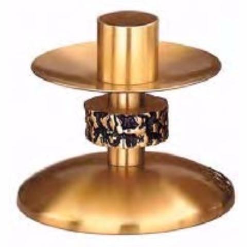 Black Textured Node Altar Candlestick - 64C97