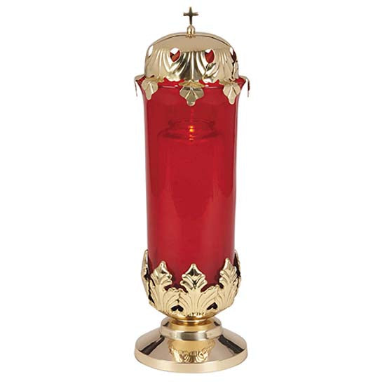 Brass Tabletop Sanctuary Lamp with Top No. B3542