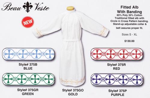 Banded Clergy Alb with Belt no. 375