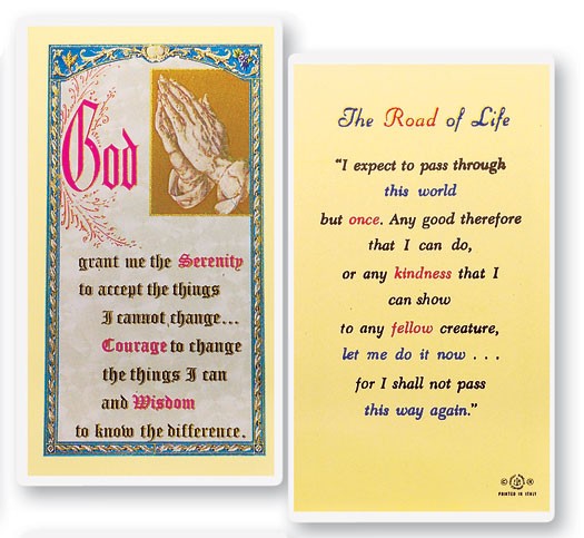 Serenity Holy Card with Road of Life Prayer - 800-230