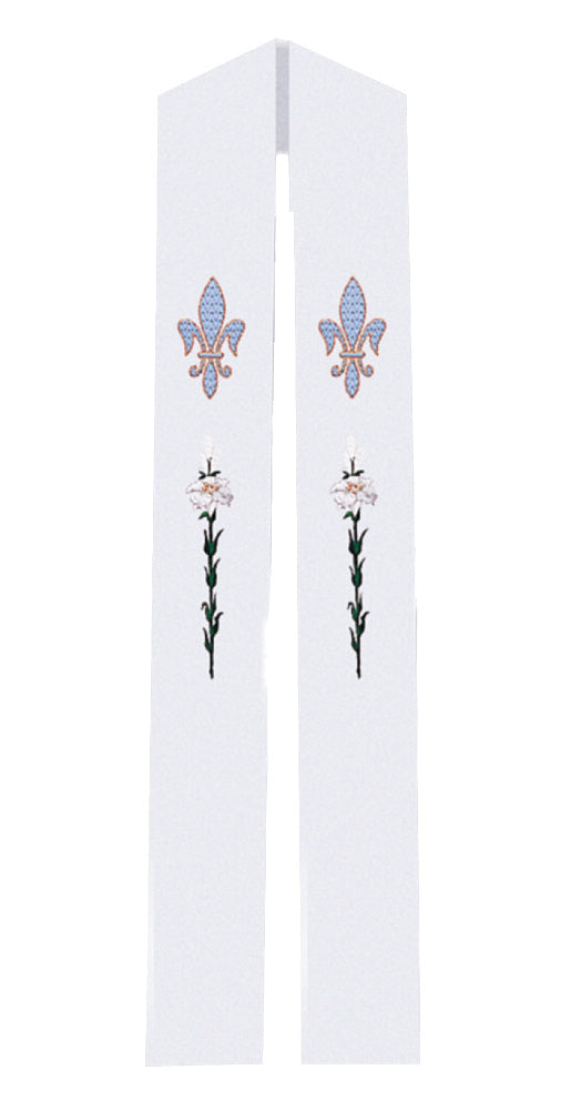 Marian Fleur de Lis Priest Overlay Stole no. 705