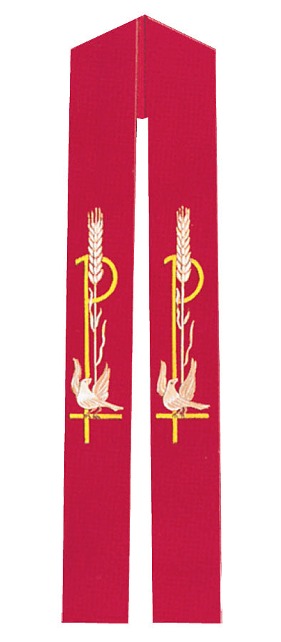 Chi Rho and Dove Priest's Overlay Stole no. 90