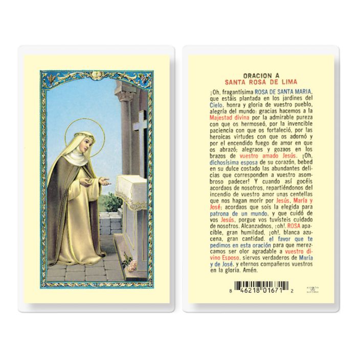 Oracion a Santa Rosa de Lima Holy Card