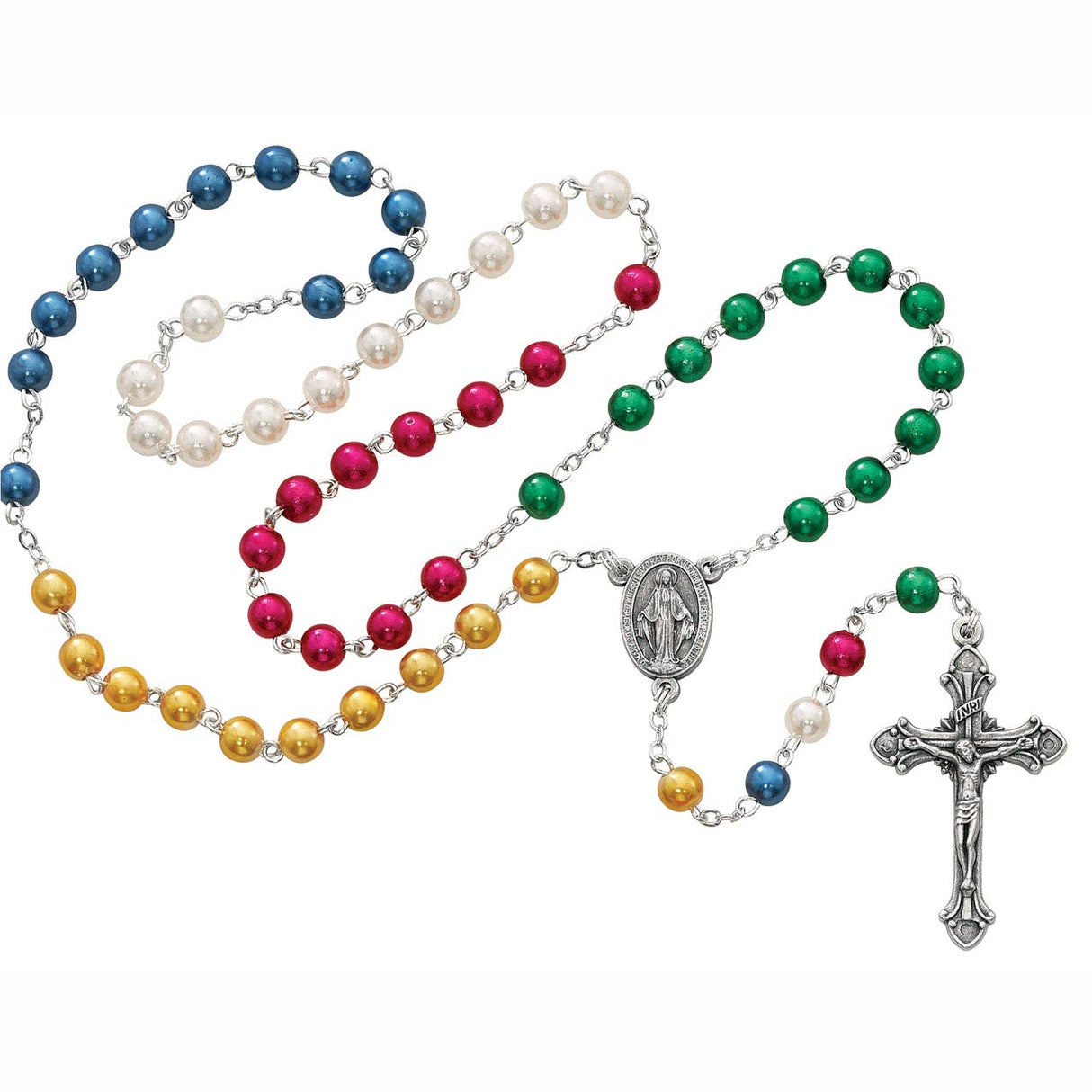 Pearl Glass Mission Rosary no. P101R