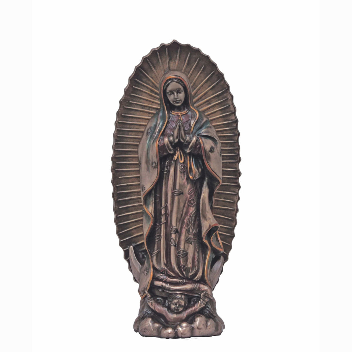 6" Our Lady of Guadalupe Cold Cast Bronze Statue