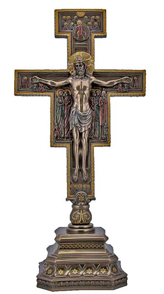 Standing San Damiano Crucifix in Cold-cast Bronze