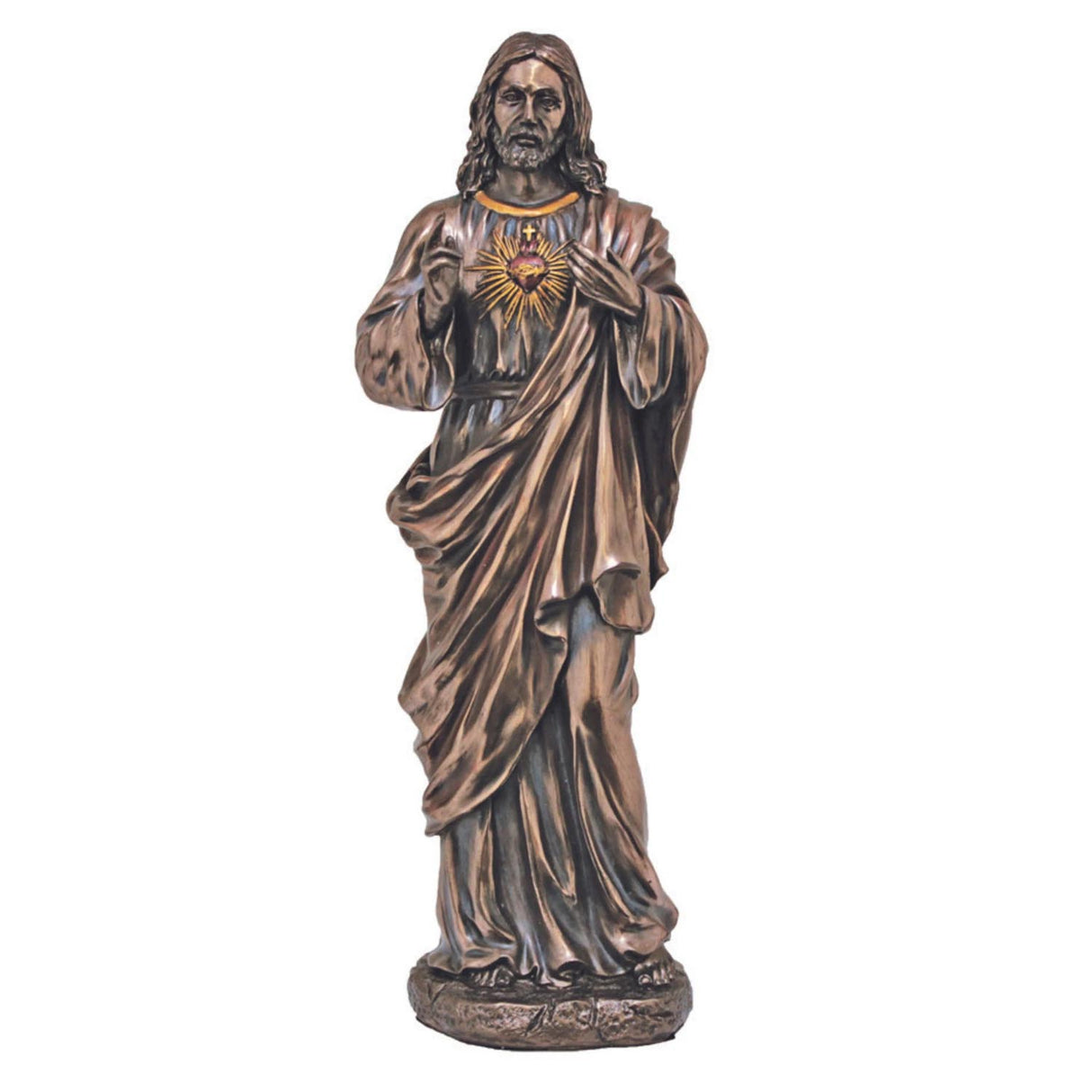 Sacred Heart of Jesus 11 inch Statue in Cold-cast Bronze