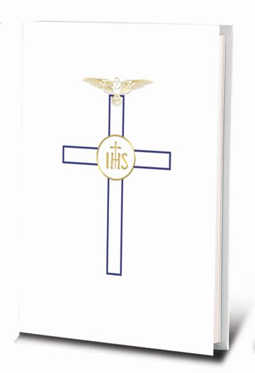 White Blessed Trinity Missal Leatherette Cover with Foil Stamped Design
