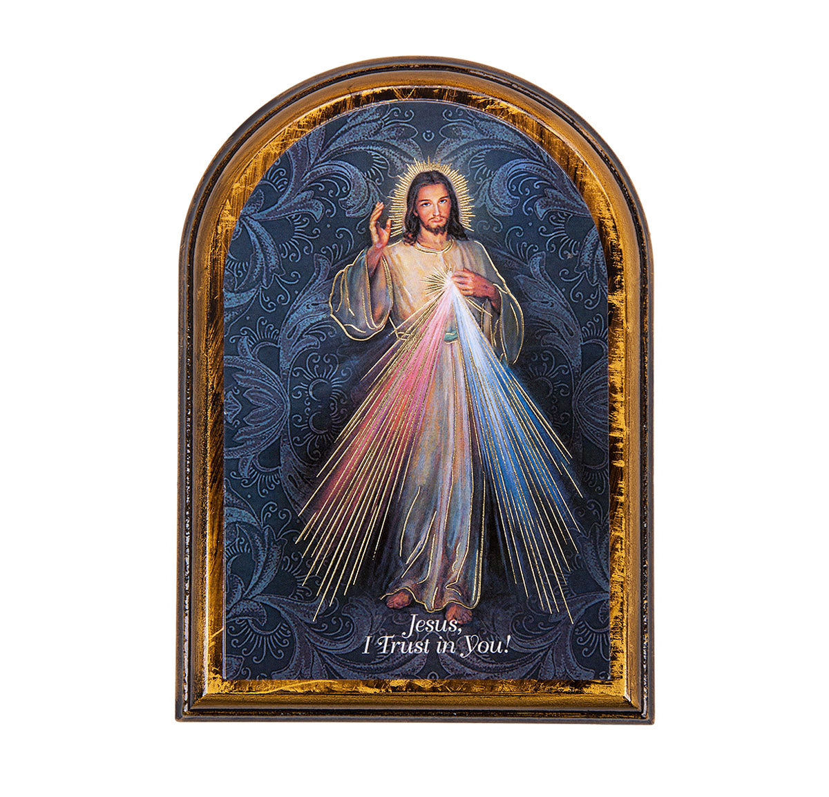 Divine Mercy Arched Wooden Plaque 2552-123