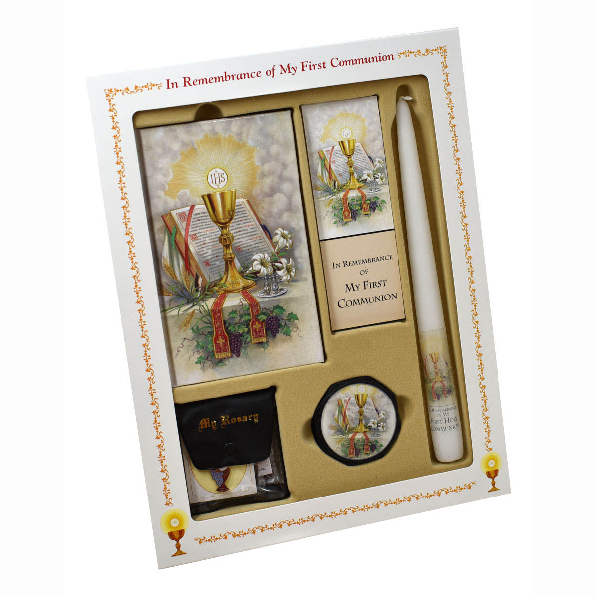 Pray Always First Mass Book Communion Set for Boys with Candle