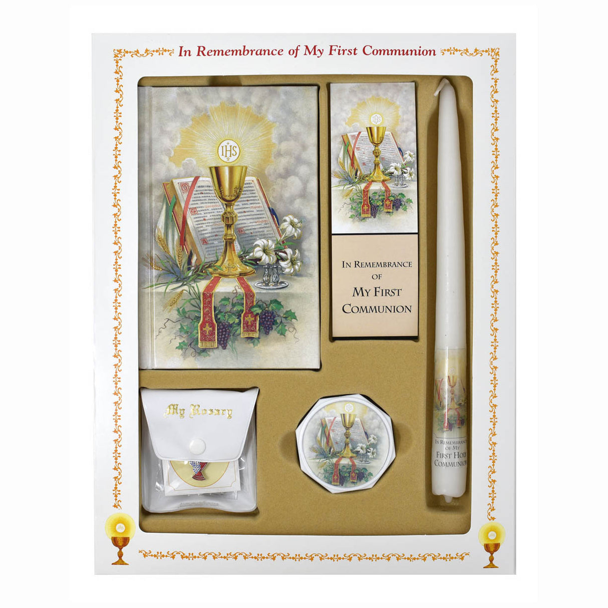 Pray Always First Mass Book Communion Set with Candle