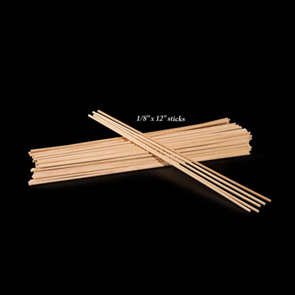 Wood Candle Thick Lighting Sticks 1/8 x 12 inch - 500 ct