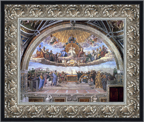 Dispute at Blessed Sacrament by Raphael Framed Canvas