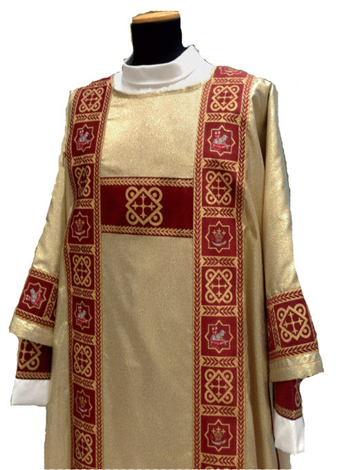 Dalmatic Gold with Agnus Dei Red Orphrey - no. 485