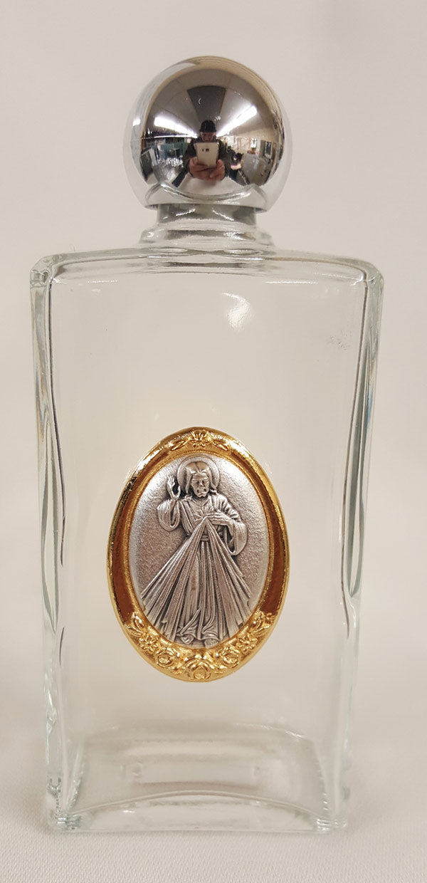 8oz Holy Water Bottle with Divine Mercy