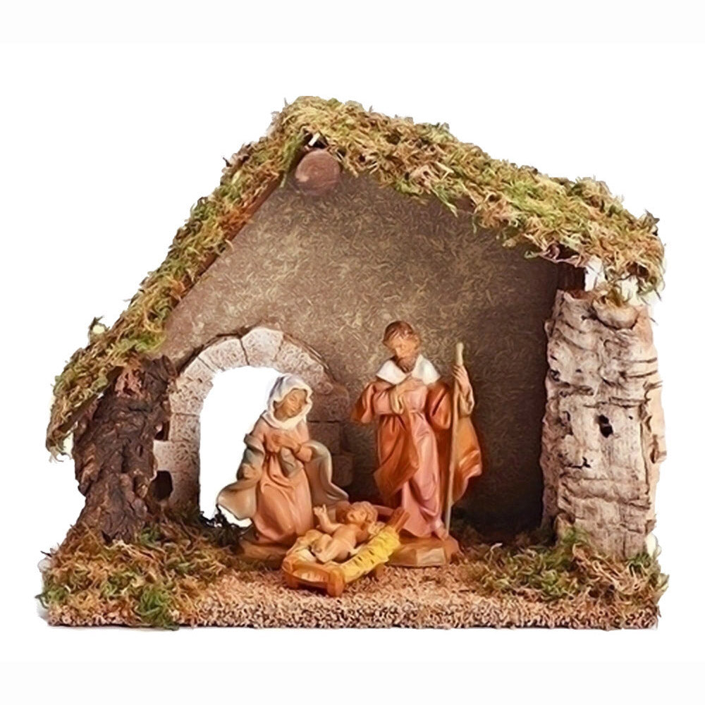 Fontanini Starter Nativity Set with Wood Stable no. 54710