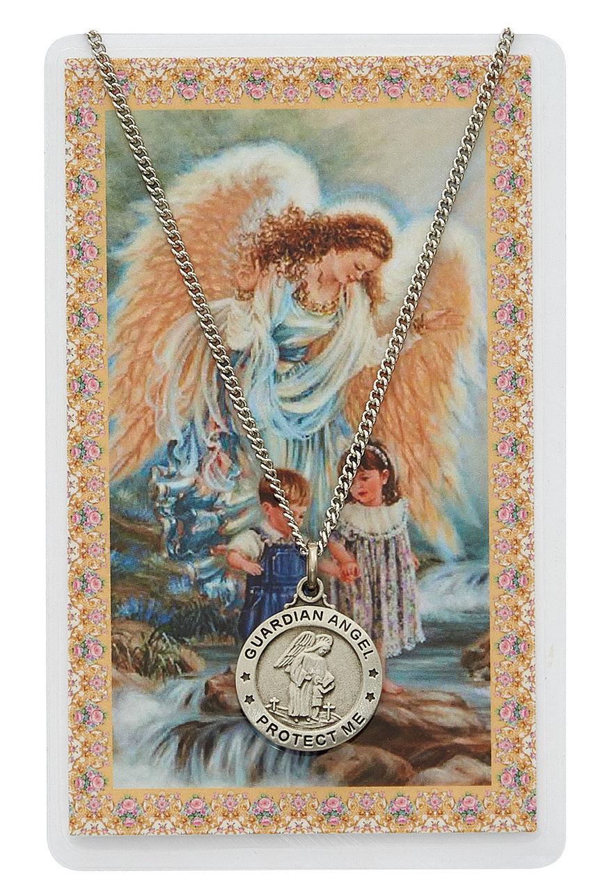 Guardian Angel Pendant & Prayer Card Set
