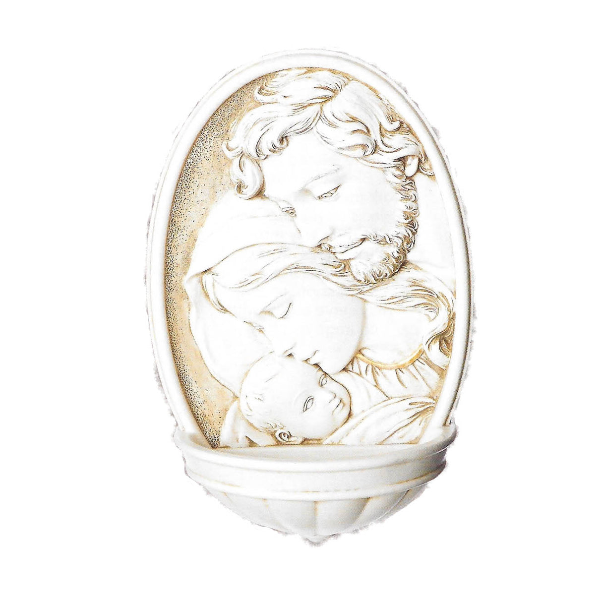 Ivory Finish Holy Family Holy Water Font no. 600511