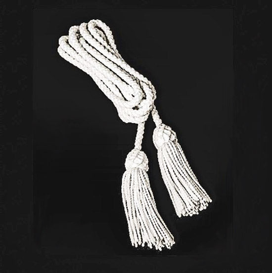 White Cotton Cincture with Tassel 84-W