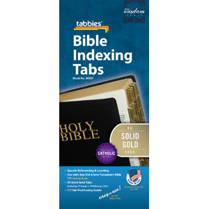 Classic Catholic Bible Tabbies with Solid Gold Face