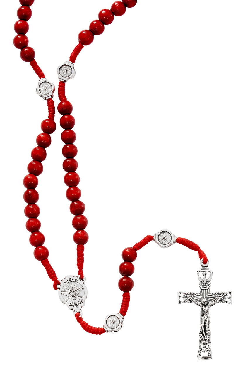 Red Wood Confirmation Rosary P265R
