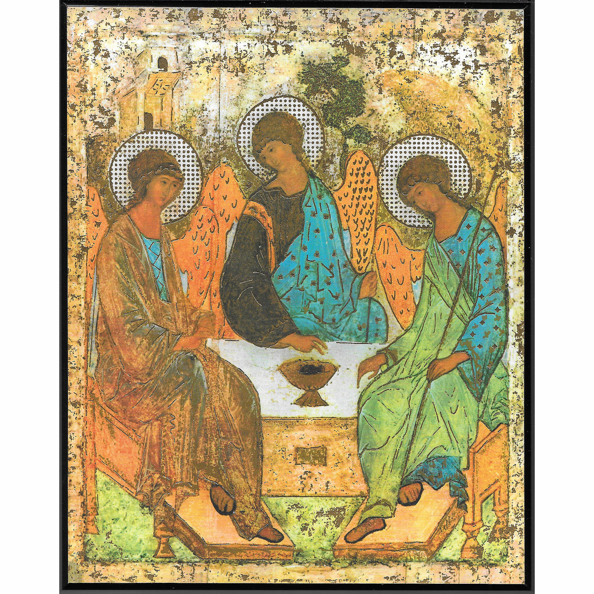 Icon of the Holy Trinity (Rublev) Large Wood Icon 7.5 x 10 inches
