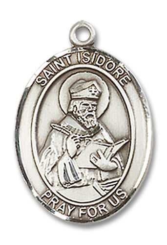 St. Isidore of Seville Sterling Silver Medal 8049SS/18S