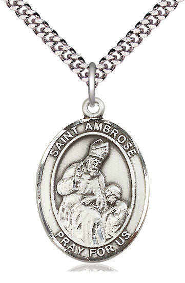 St. Ambrose Sterling Silver Medal 8137SS/18S
