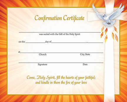 Inspiriational Confirmation Certificates 50 ct. per box