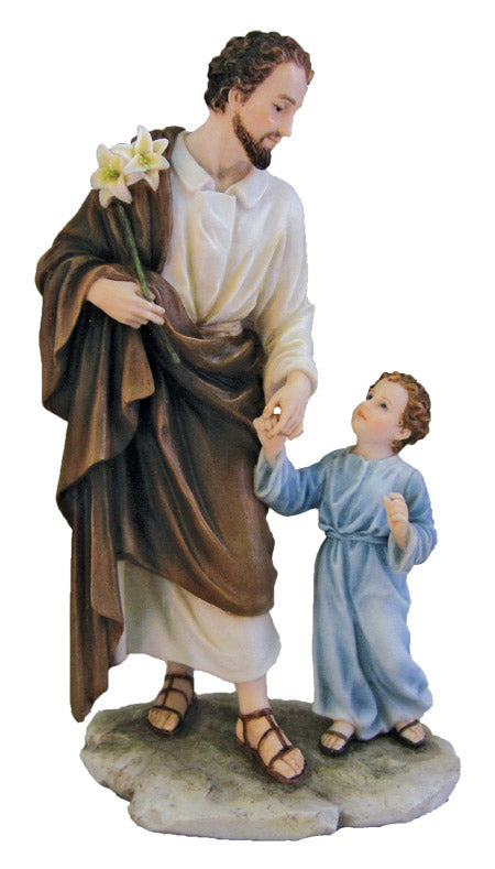8.25 inch Full Color St Joseph & Child Statue SR75952C