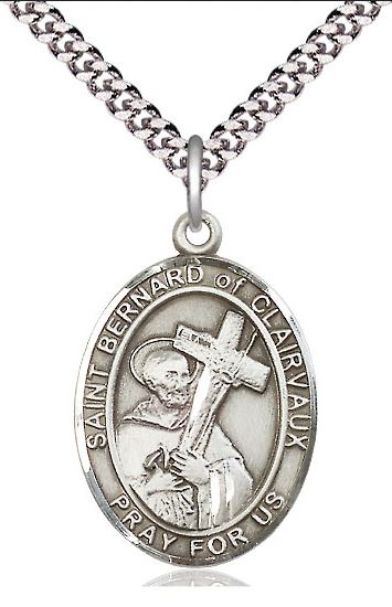 St. Bernard of Clairvaux Sterling Silver Medal