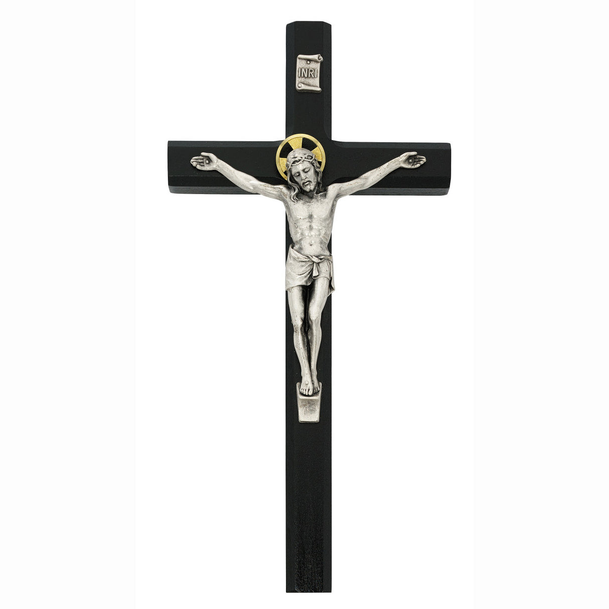 8in Black and SIlv Ox Tradtional Crucifix