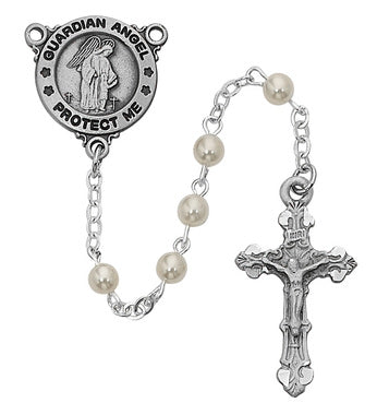 Deluxe Pearl Guardian Angel Rosary R371DG